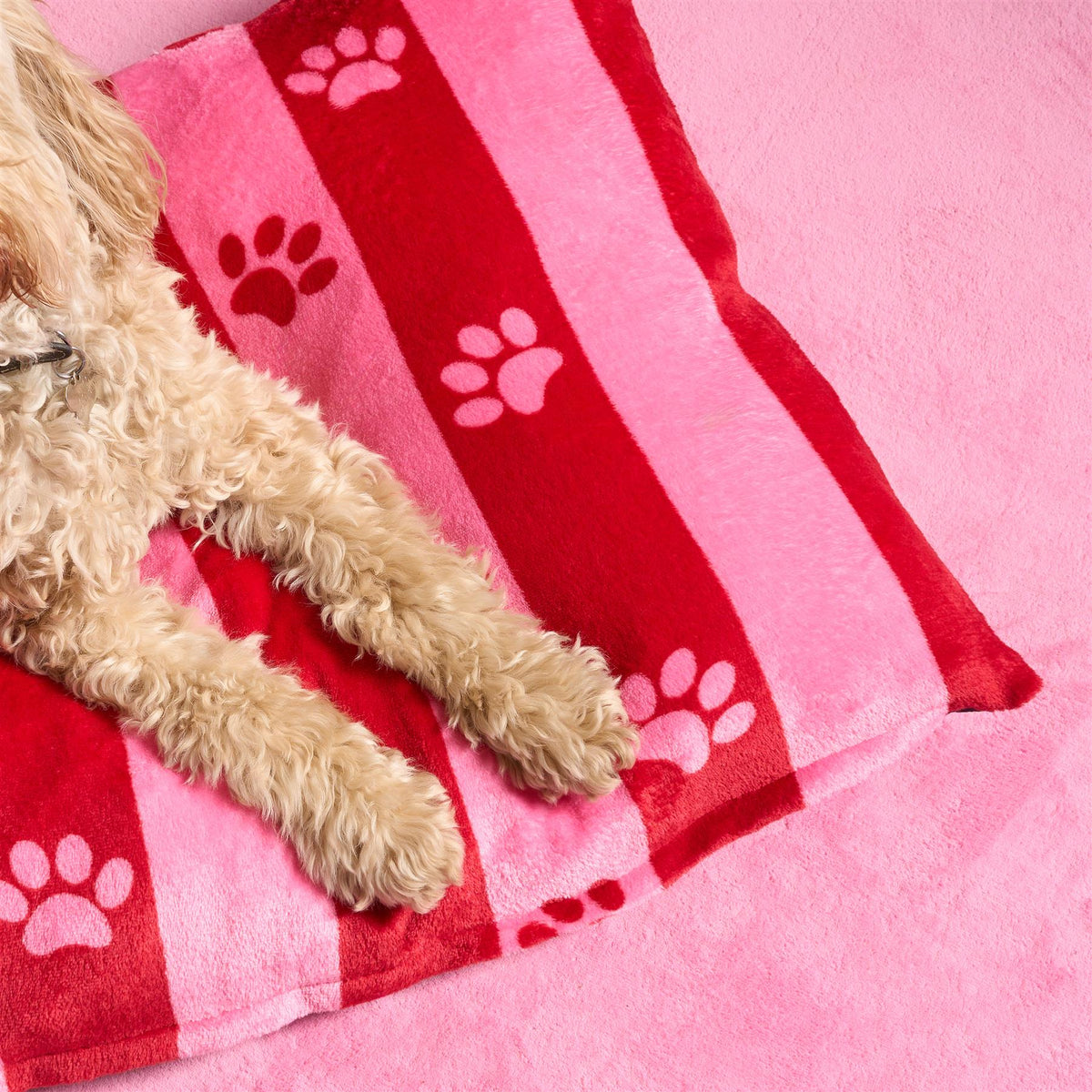 OHS Print Pet Bed Fleece Paw Checks Leopard Stripes Xmas Calming Cushion Dog Cat