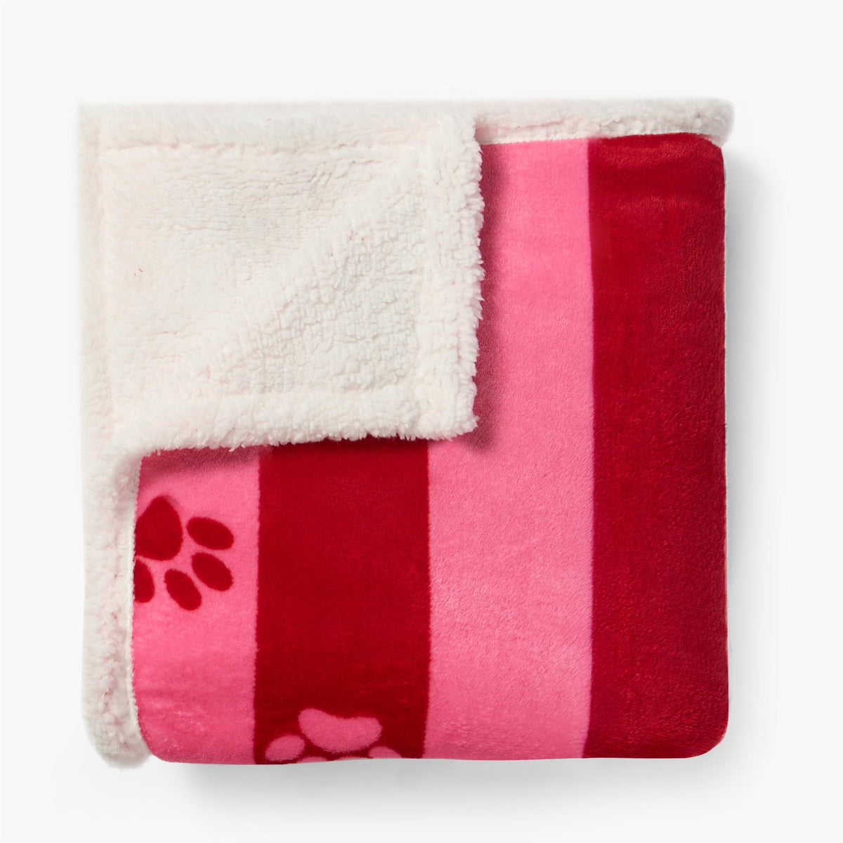 OHS Paw Pet Blanket Reversible Sherpa Fleece Dog Cats Thermal Calming Throw
