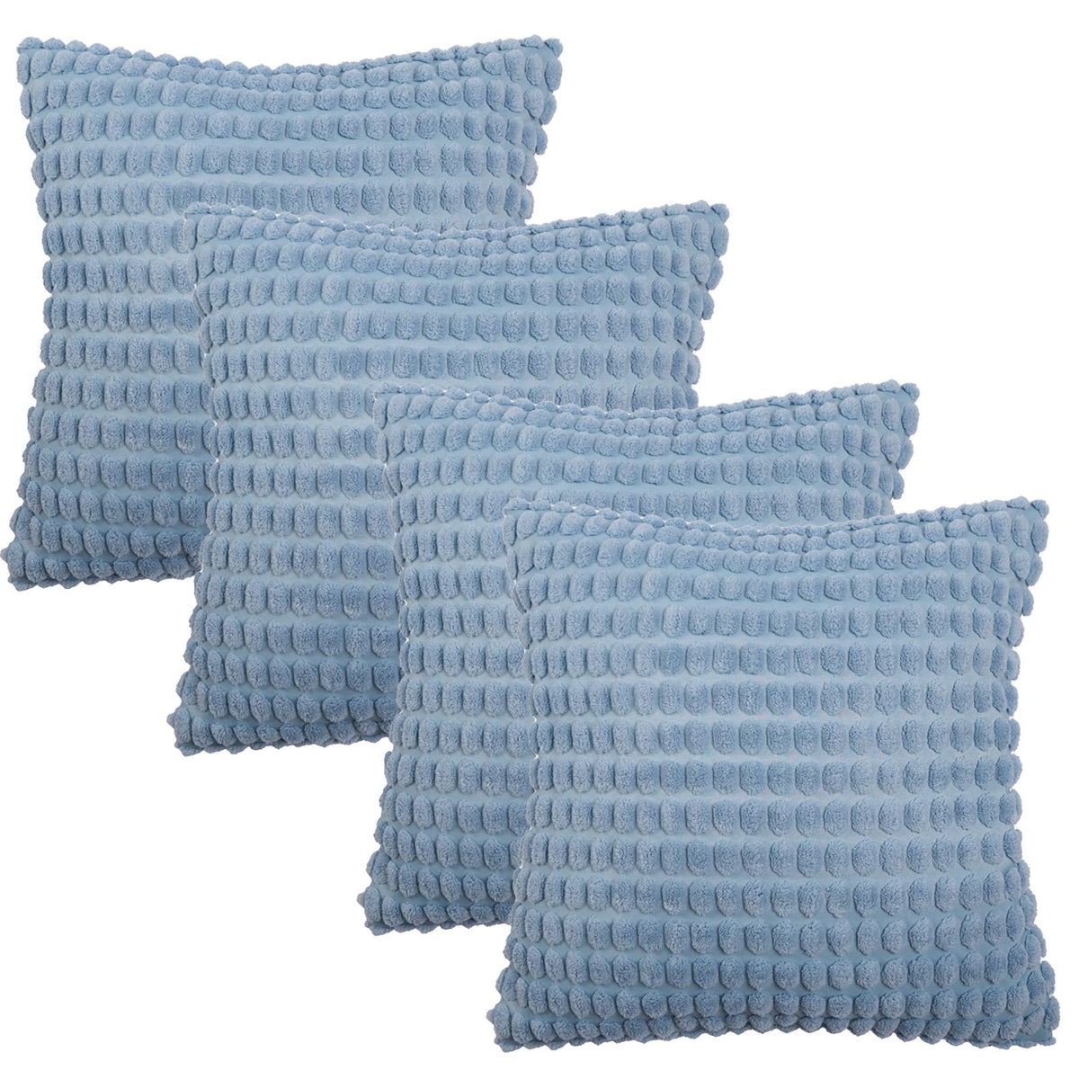 OHS Bobble Cushion Covers Soft Fleece Square Pillowcases Winter Home Decor