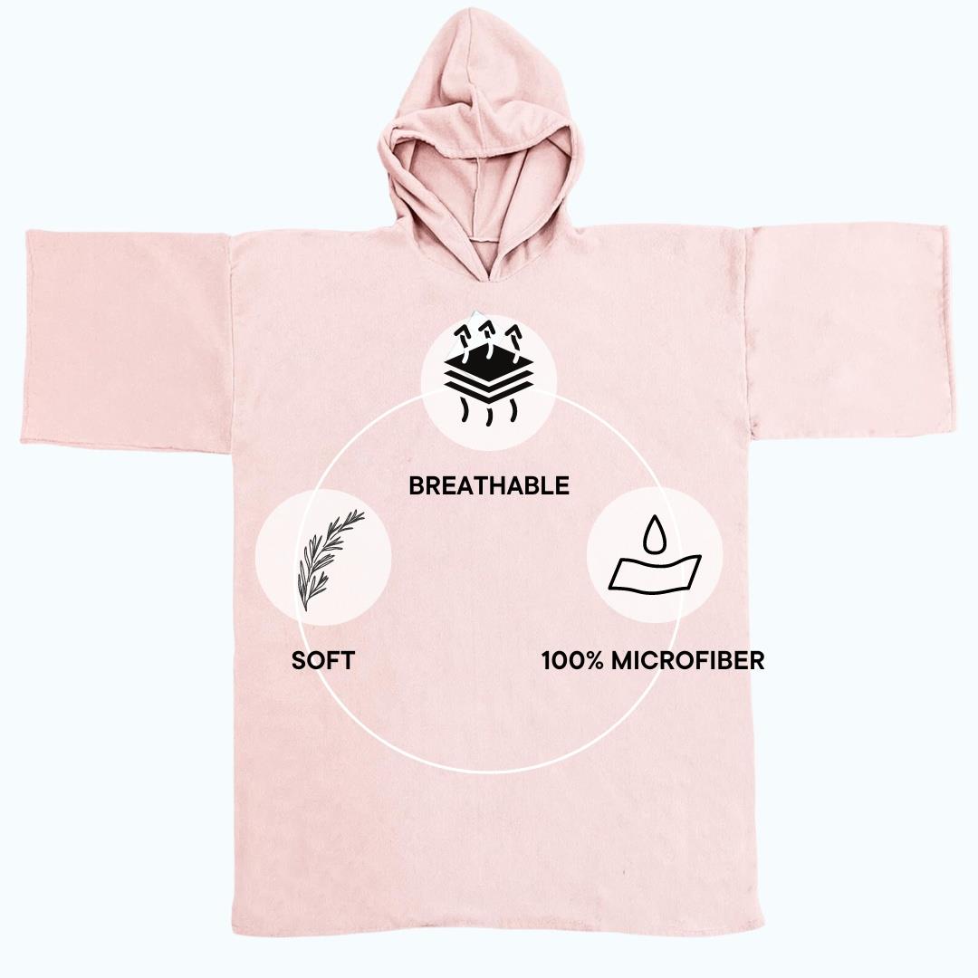 OHS Hooded Towel Poncho Adult Absorbent Dry Beach Swim Bath Changing Robe