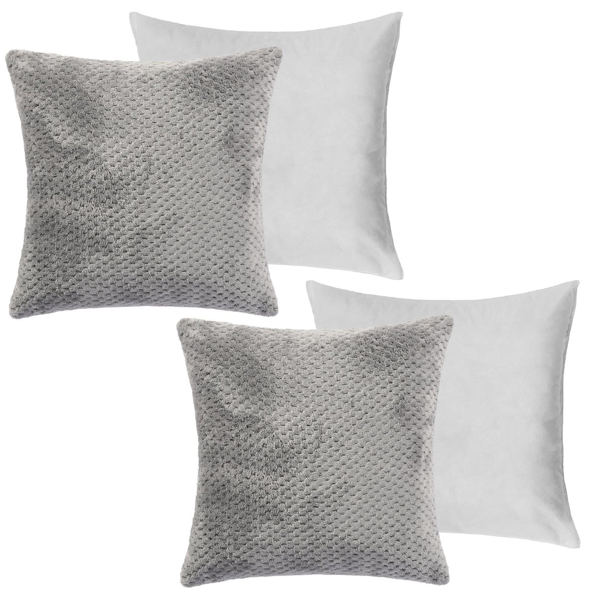 OHS Waffle Fleece Cushion Covers 2/4 Pack Soft Filler Decor