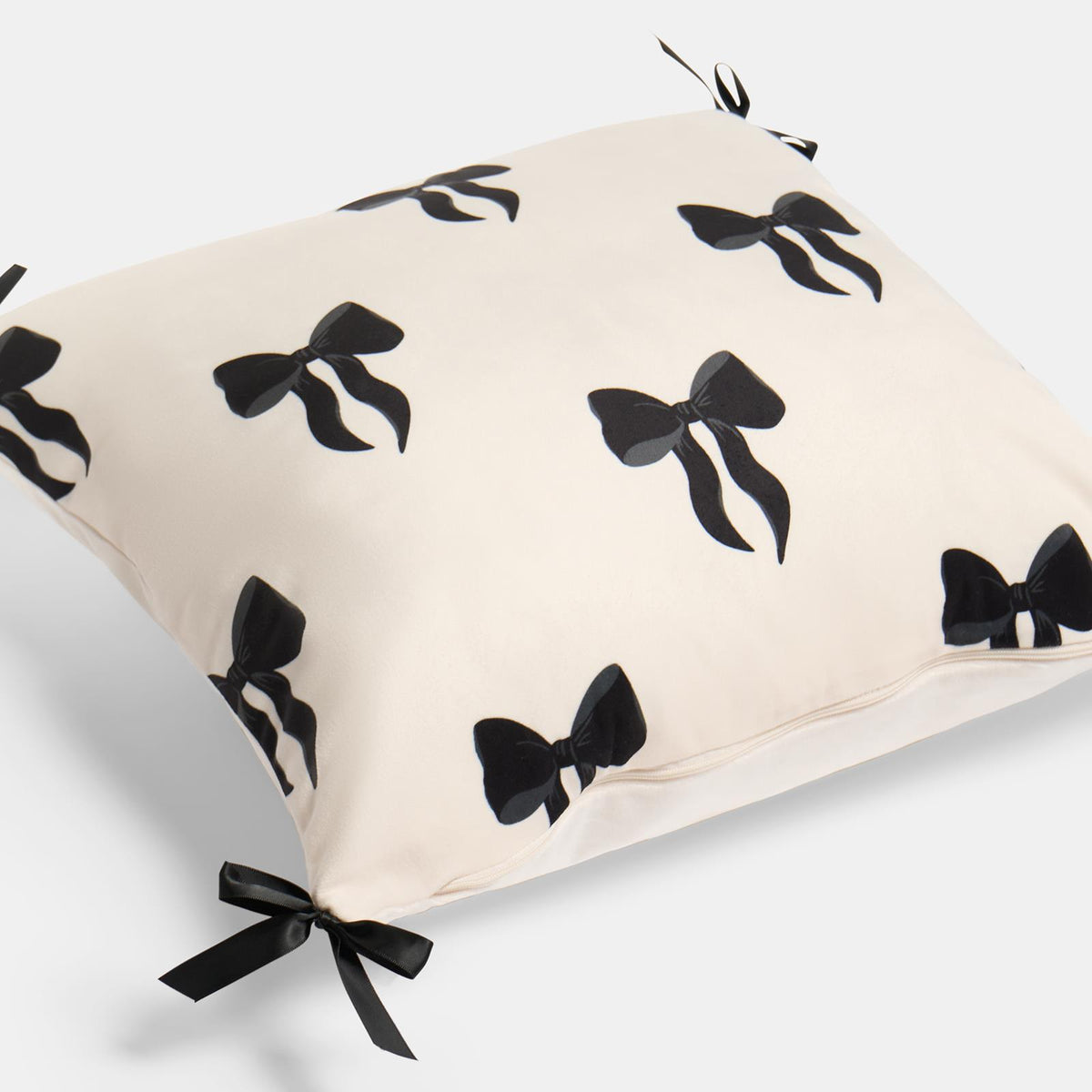 OHS Bows Cushion Covers Matte Velvet Living Room Square Pillowcases Home Decor