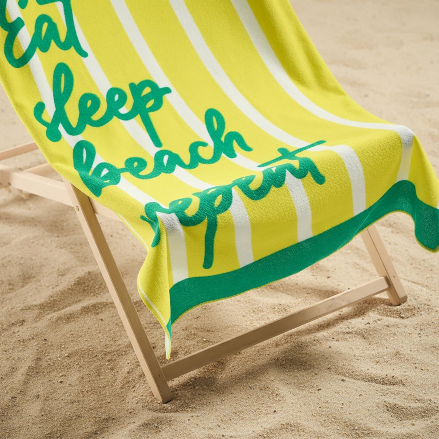OHS Slogan Beach Towel Printed Quick Dry Summer Travel Microfibre Absorbent Swim