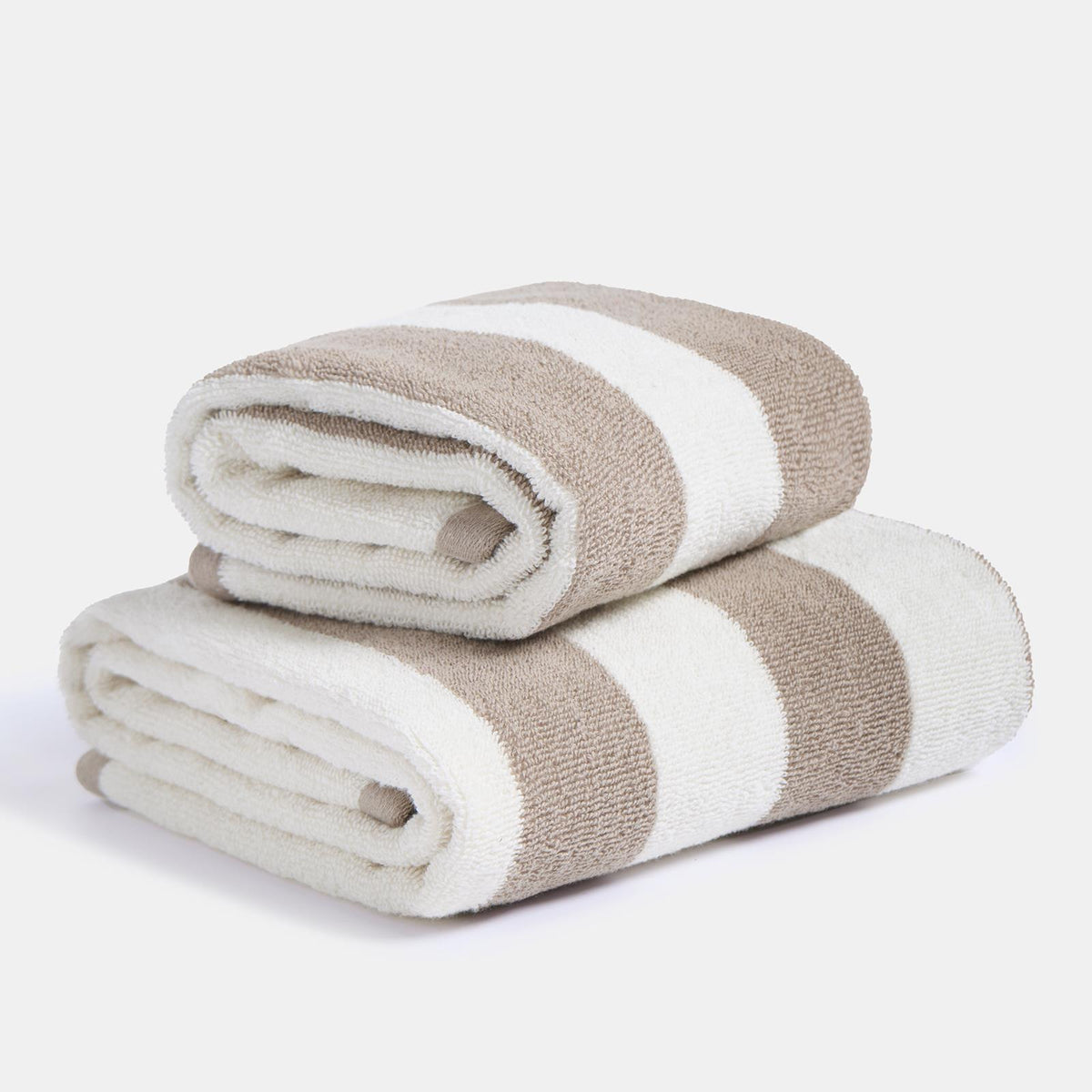 OHS Stripe 100% Cotton Bath Hand Towel Hotel Luxury Shower Soft Absorbent