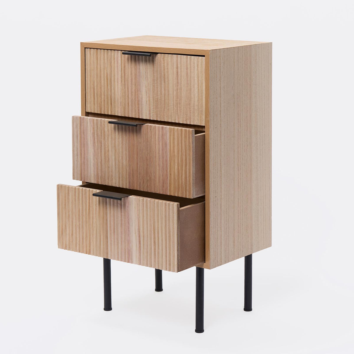 OHS Ribbed Drawer Unit Bedside Table 3/4/5/6 Draw Cabinet Nightstand Sideboard