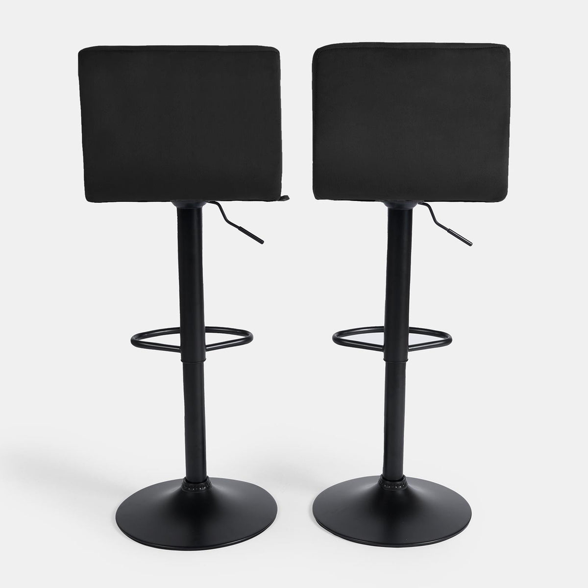 Adjustable Bar Stools x 2 Velvet Swivel Pub Seat Kitchen Breakfast Counter Chair
