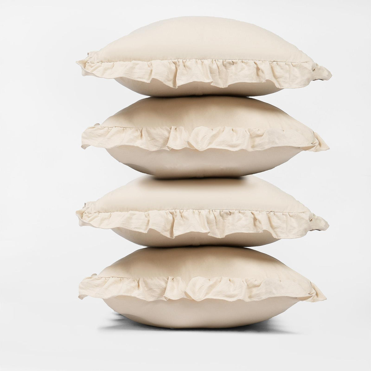 OHS Frill Cushion Covers Faux Linen Soft Square Pillowcases Home Decor Multipack