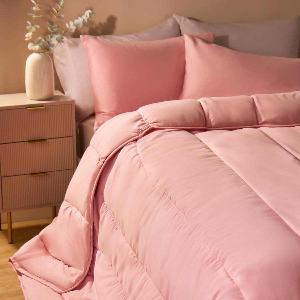 OHS Coverless Duvet & Pillowcase 10.5 Tog Bedding Set Easy Care Reversible