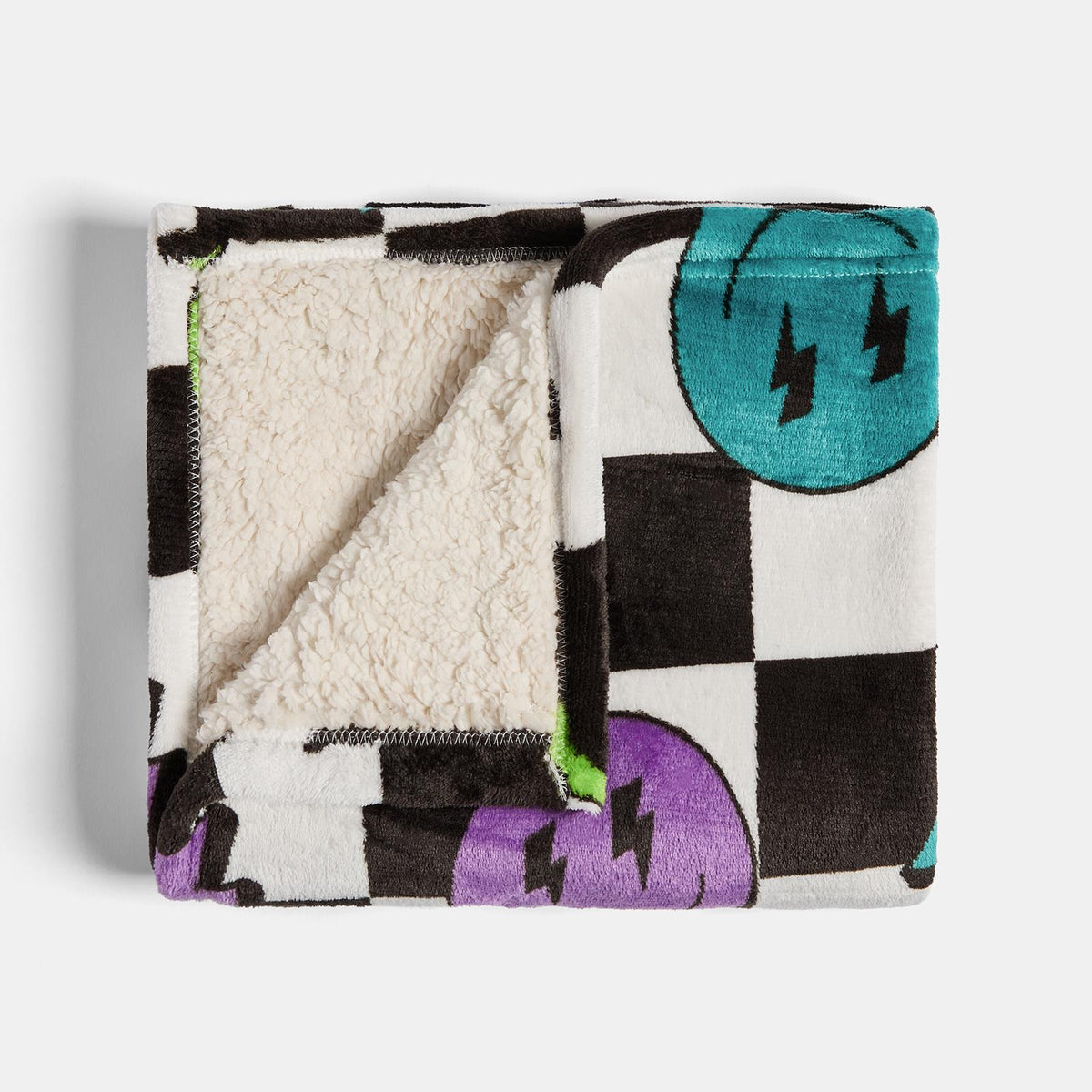 OHS Printed Pet Blanket Reversible Sherpa Fleece Dog Cats Thermal Calming Throw