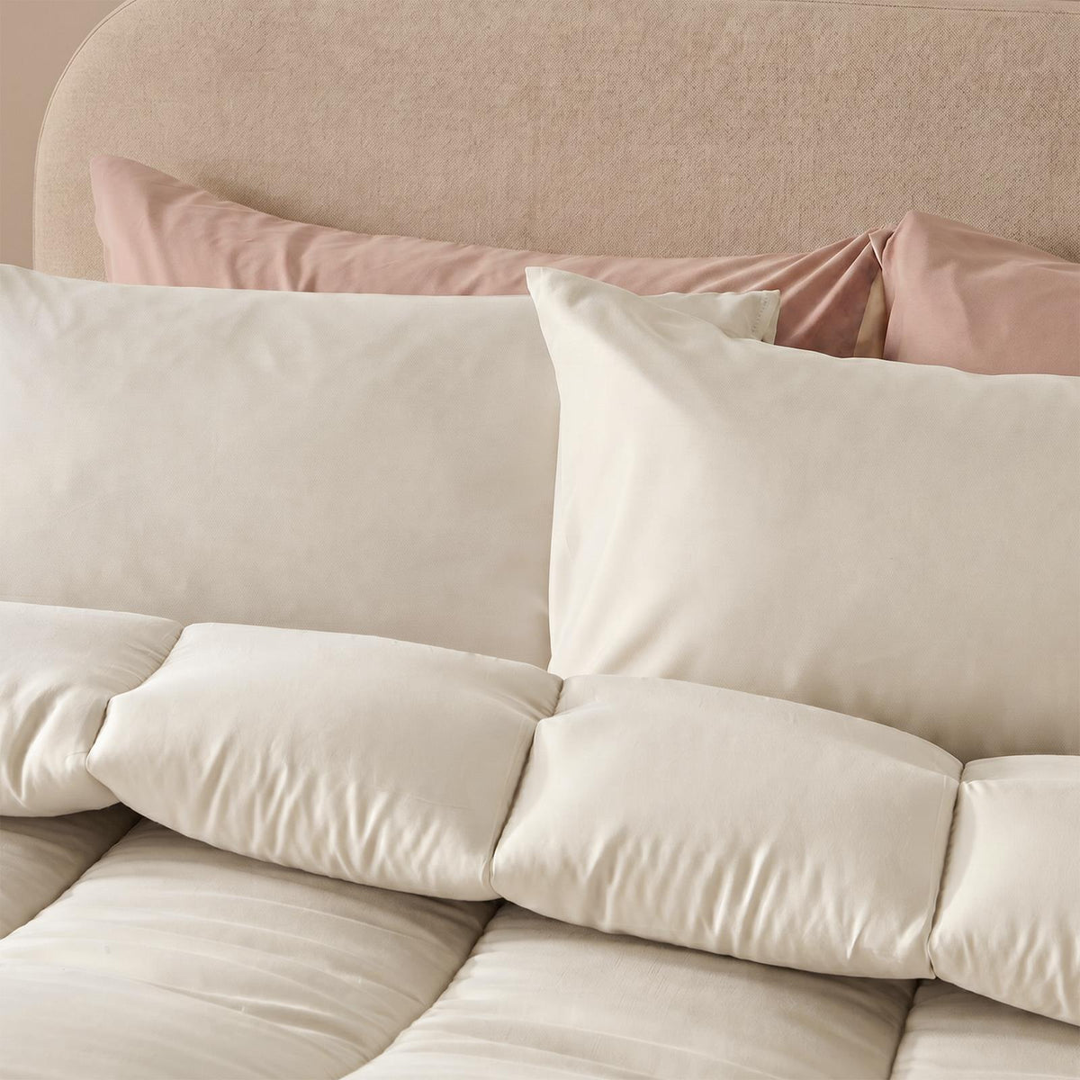 OHS Coverless Duvet & Pillowcase 10.5 Tog Bedding Set Easy Care Reversible