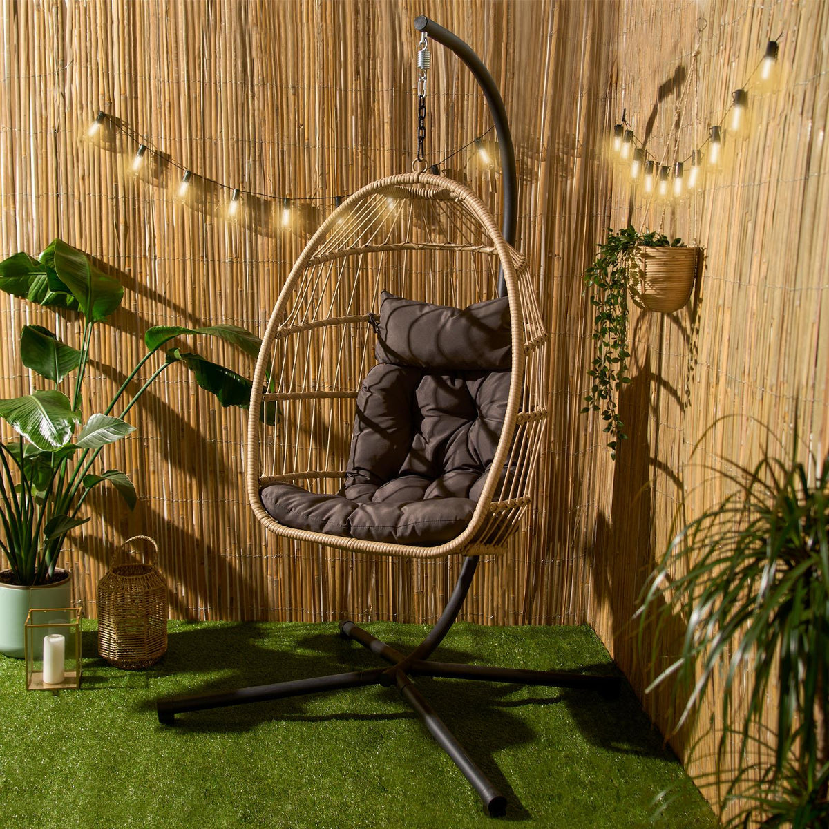 OHS Hanging Egg Chair Outdoor Garden Furniture Patio Seat Hammock Pod Seat Swing