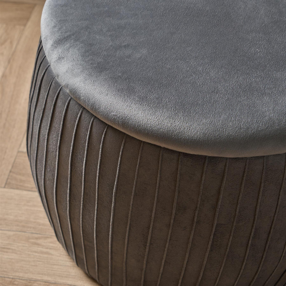 Ottoman Storage Stool Matte Velvet Pleated Home Decor Vanity Pouffe Chair Seat