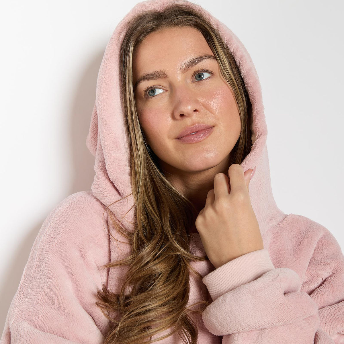 OHS Extra Long Hoodie Blanket Oversized Soft Sherpa Fleece Giant Sweatshirt