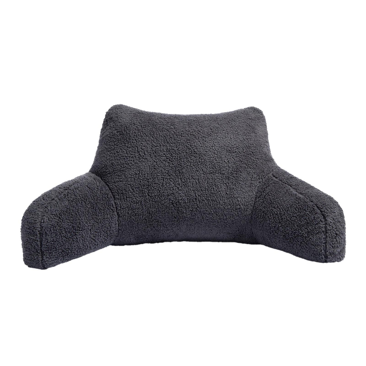 OHS Teddy Fleece Reading Pillow Cuddle Cushion with Arms Lumbar Bed Chair