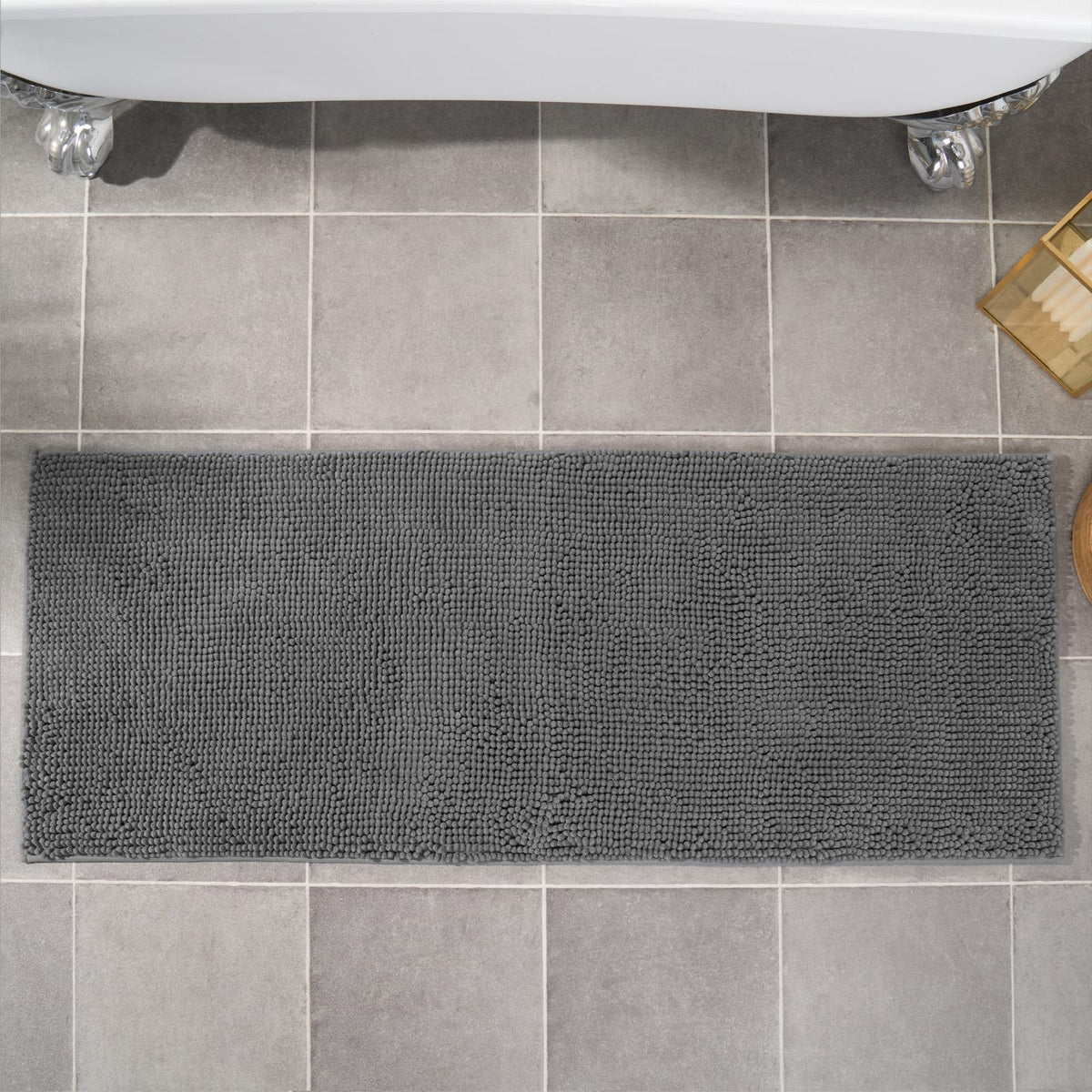 Brentfords Noodle Bath Mat Non Slip Shower Soft Highly Absorbent Chenille Shaggy
