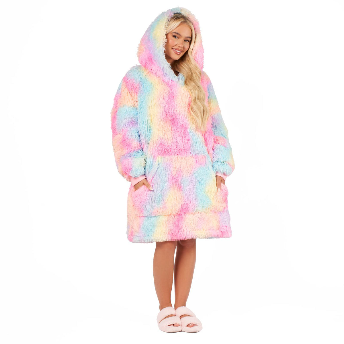 Sienna Fluffy Shaggy Hoodie Blanket Oversize Sherpa Plush Fleece Warm Soft Throw