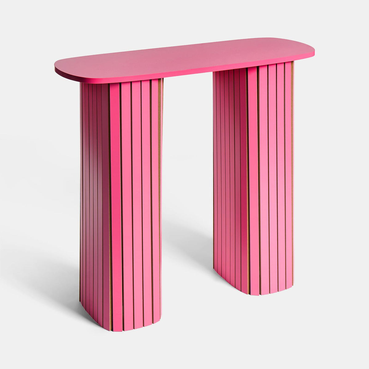 OHS Madison Console Table Ribbed Engineered Wood Entryway Display Unit Decor