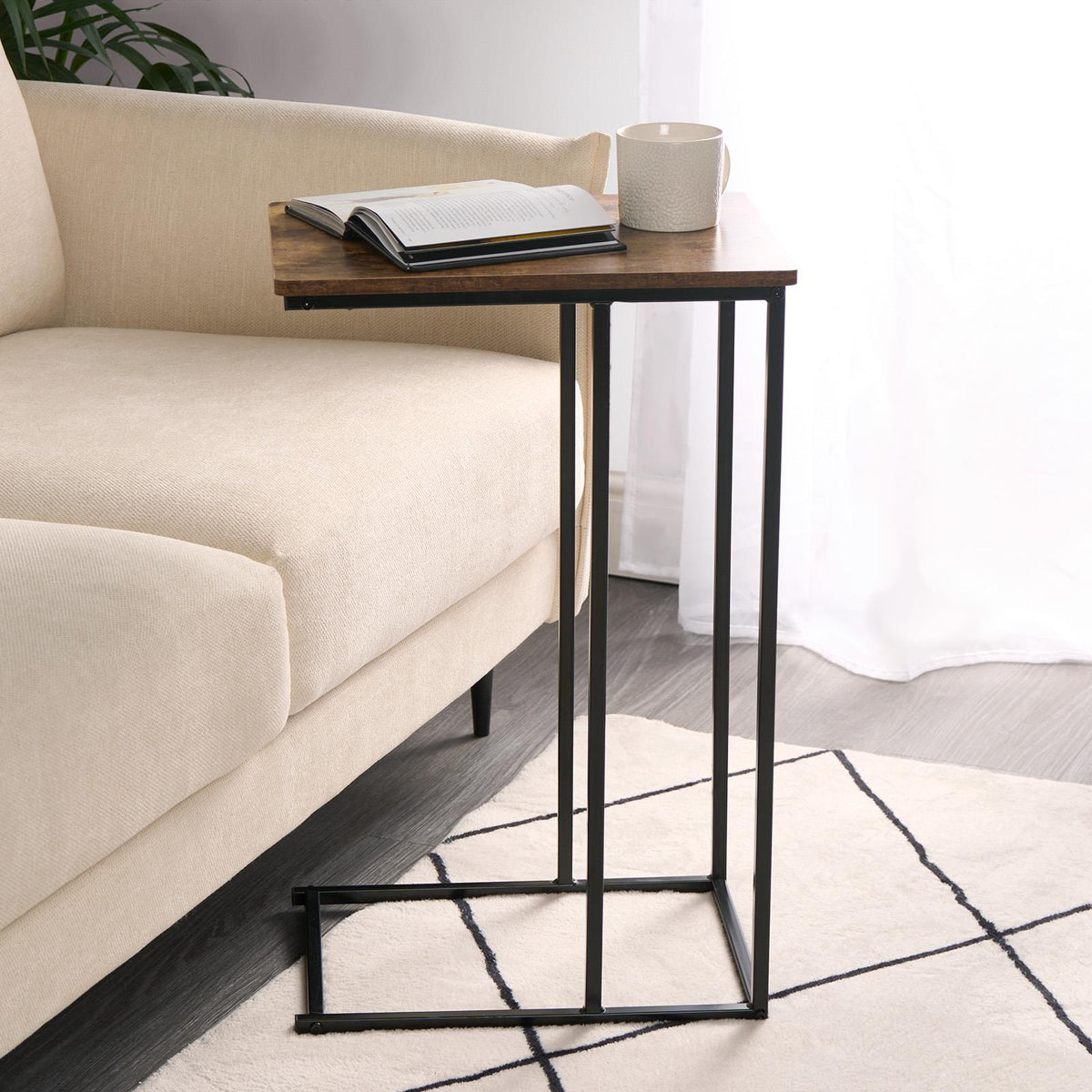 C Shape Table Coffee Laptop Side End Living Room Furniture Bedside Nightstand