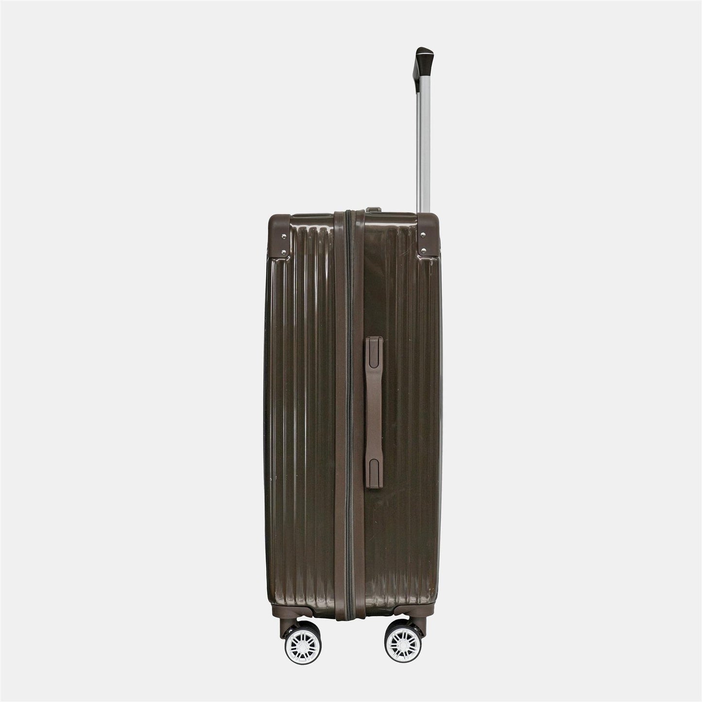 OHS Metallic Effect Suitcase Set 3-Piece Hard Shell Luggage 4 Wheel ABS