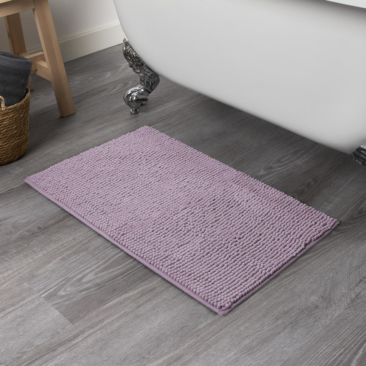Brentfords Noodle Bath Mat Non Slip Shower Soft Highly Absorbent Chenille Shaggy