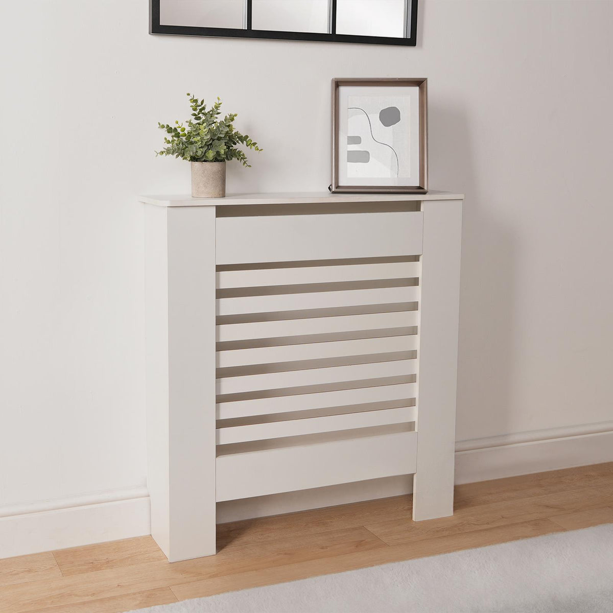 OHS Wood Radiator Cover MDF Side Board S M L Cabinet Shelf Hallway Furniture