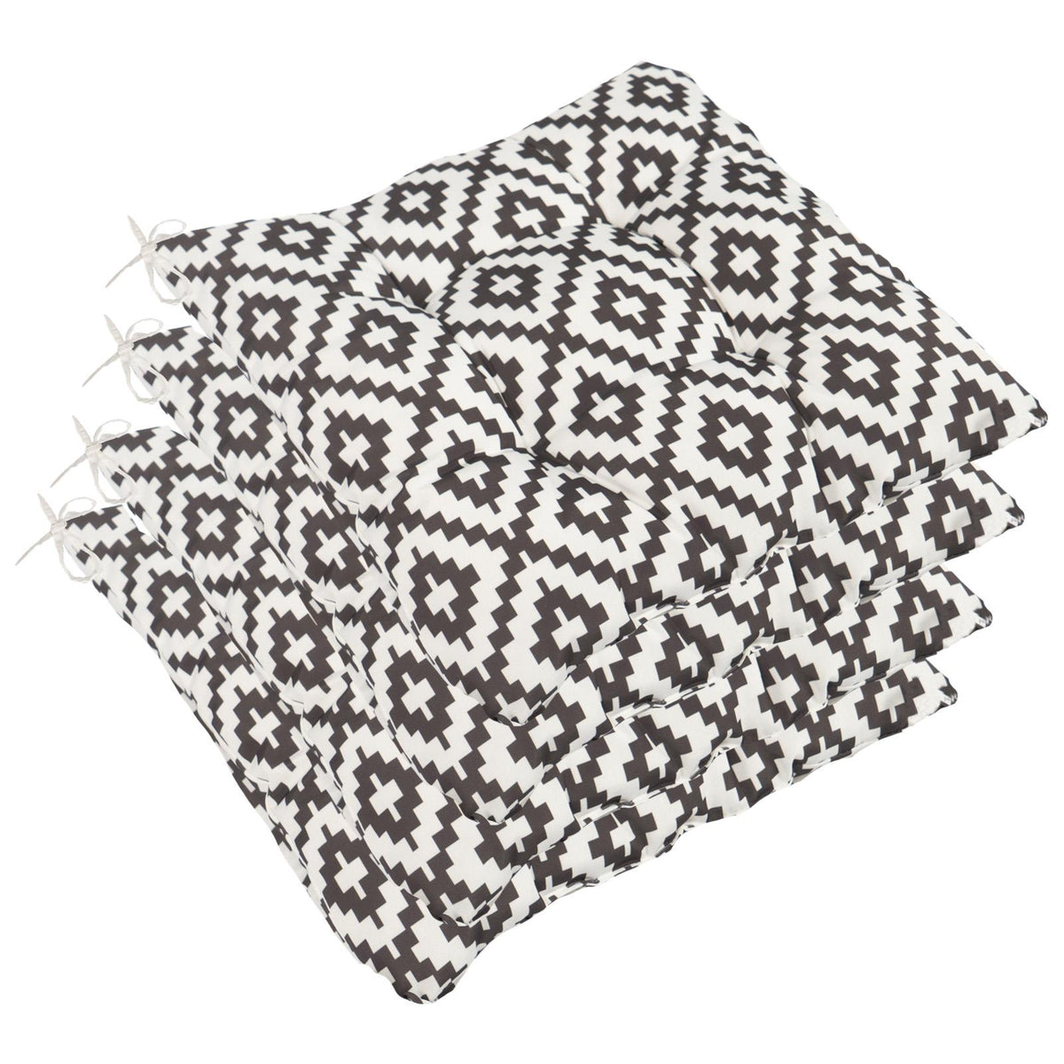 OHS Seat Pads 2 Water Resistant Outdoor Cushions Garden Chair Covers Ties