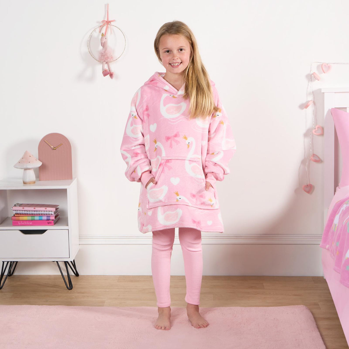Kids Hoodie Blanket Oversized Sherpa Fleece Jumper Sweatshirt Soft Warm Throw