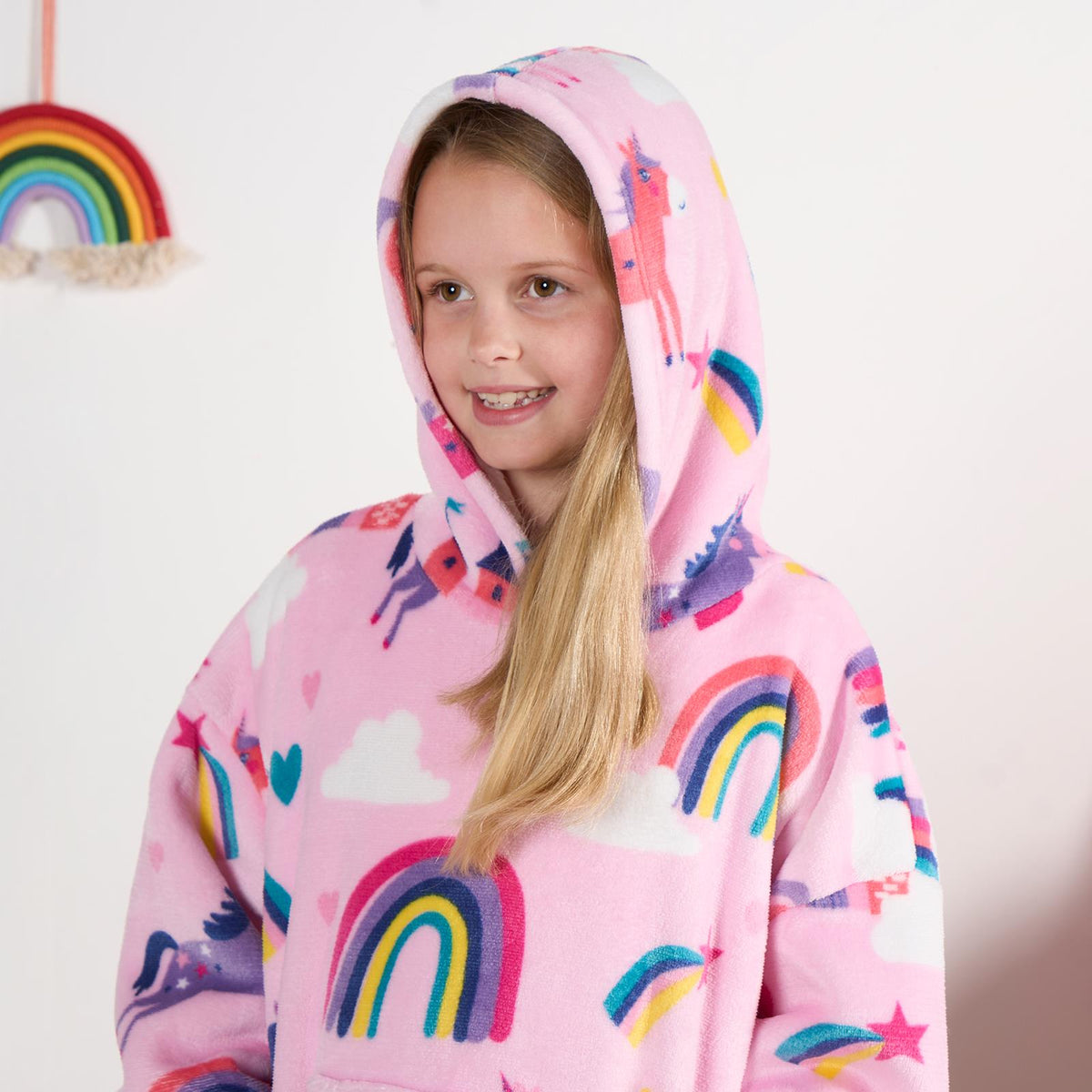 Kids Hoodie Blanket Oversized Sherpa Fleece Jumper Sweatshirt Soft Warm Throw