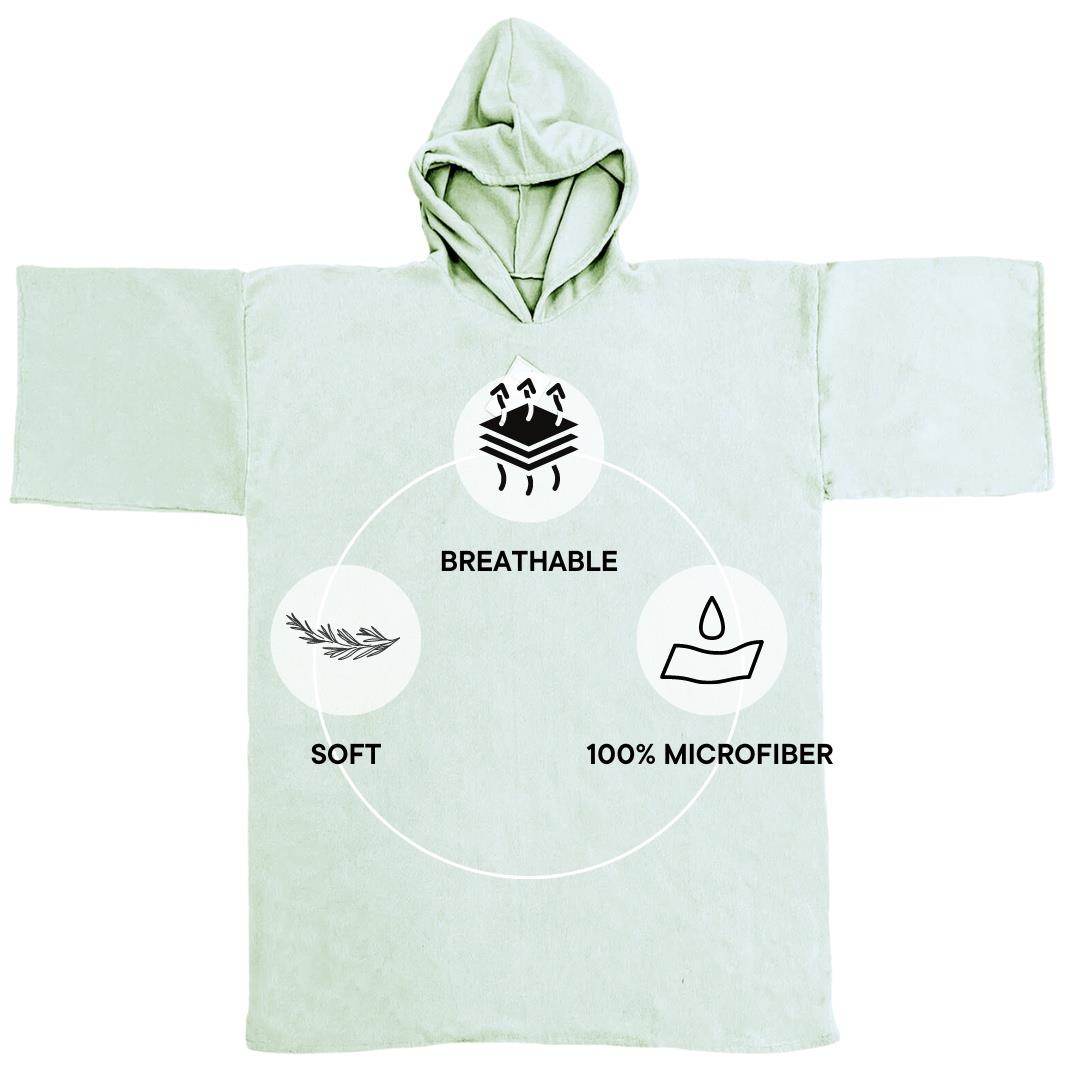 OHS Hooded Towel Poncho Adult Absorbent Dry Beach Swim Bath Changing Robe
