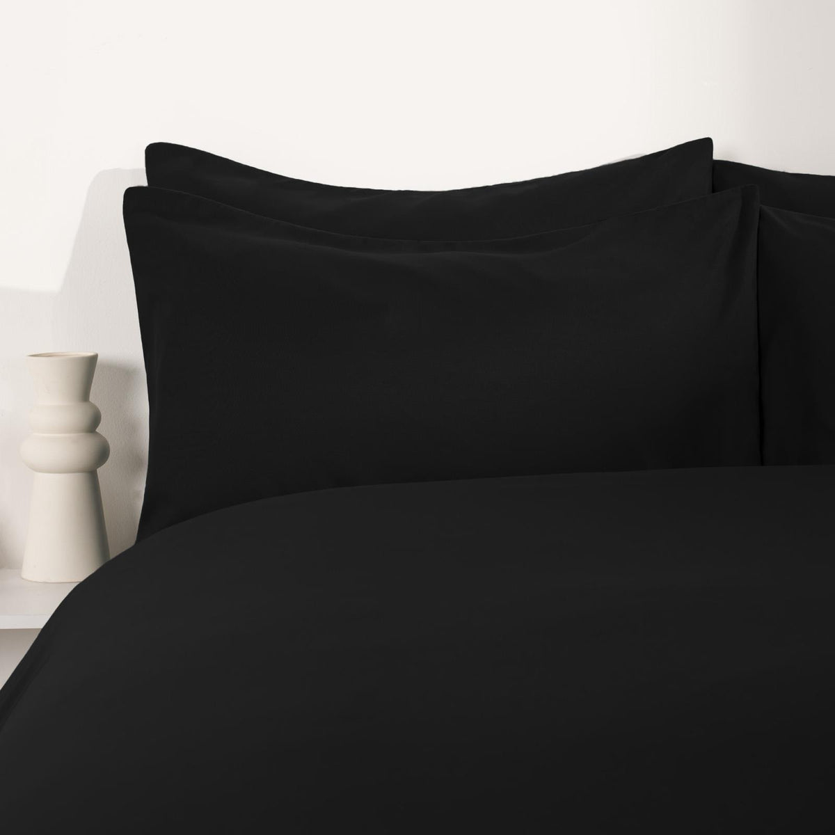 OHS Plain Duvet Cover & Pillowcase Reversible Bedding Set OR Fitted Sheet
