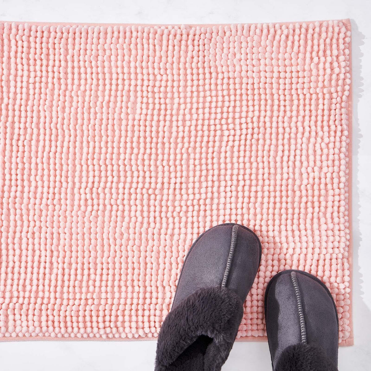 Brentfords Noodle Bath Mat Non Slip Shower Soft Highly Absorbent Chenille Shaggy