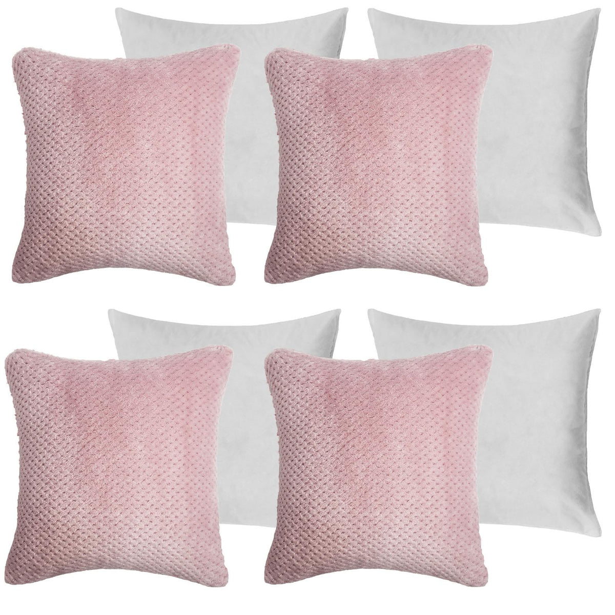 OHS Waffle Fleece Cushion Covers 2/4 Pack Soft Filler Decor