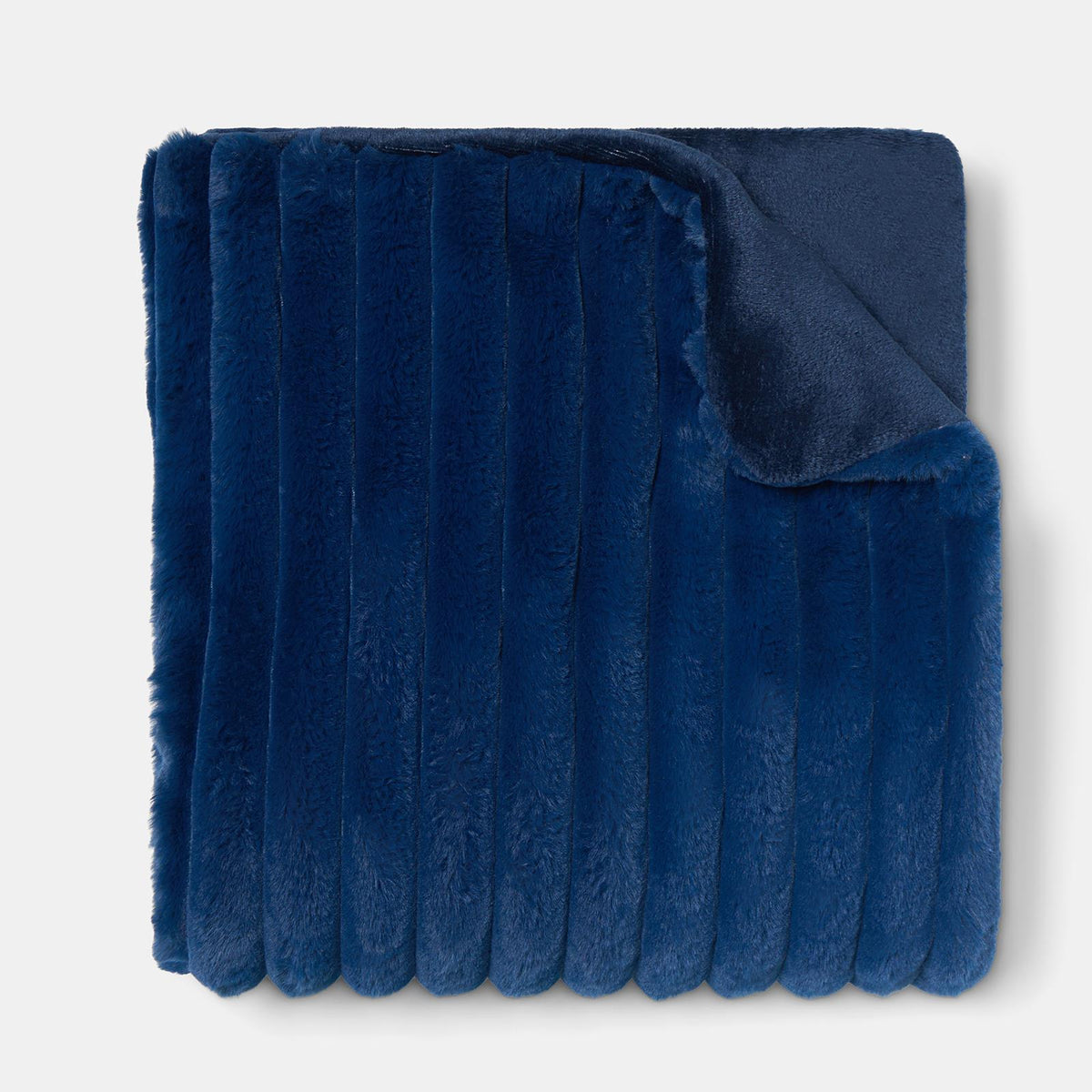 OHS Faux Fur Ribbed Fleece Throw Over Bed Blanket Warm Supersoft