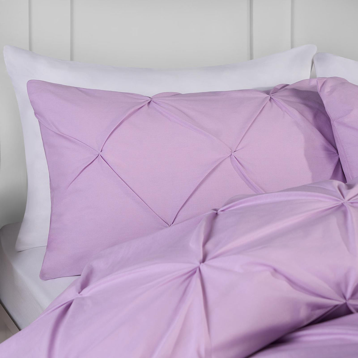 Pintuck Duvet Cover Pillowcase Pleated Polycotton Bedding Set Single Double King