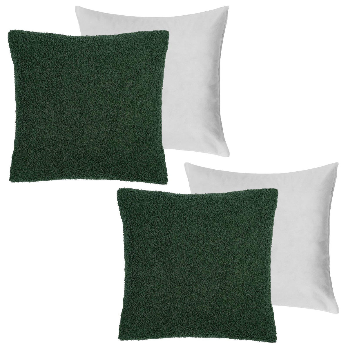 OHS Boucle Cushion Covers  2 Pack Teddy Fleece Square Pillowcases Home Decor