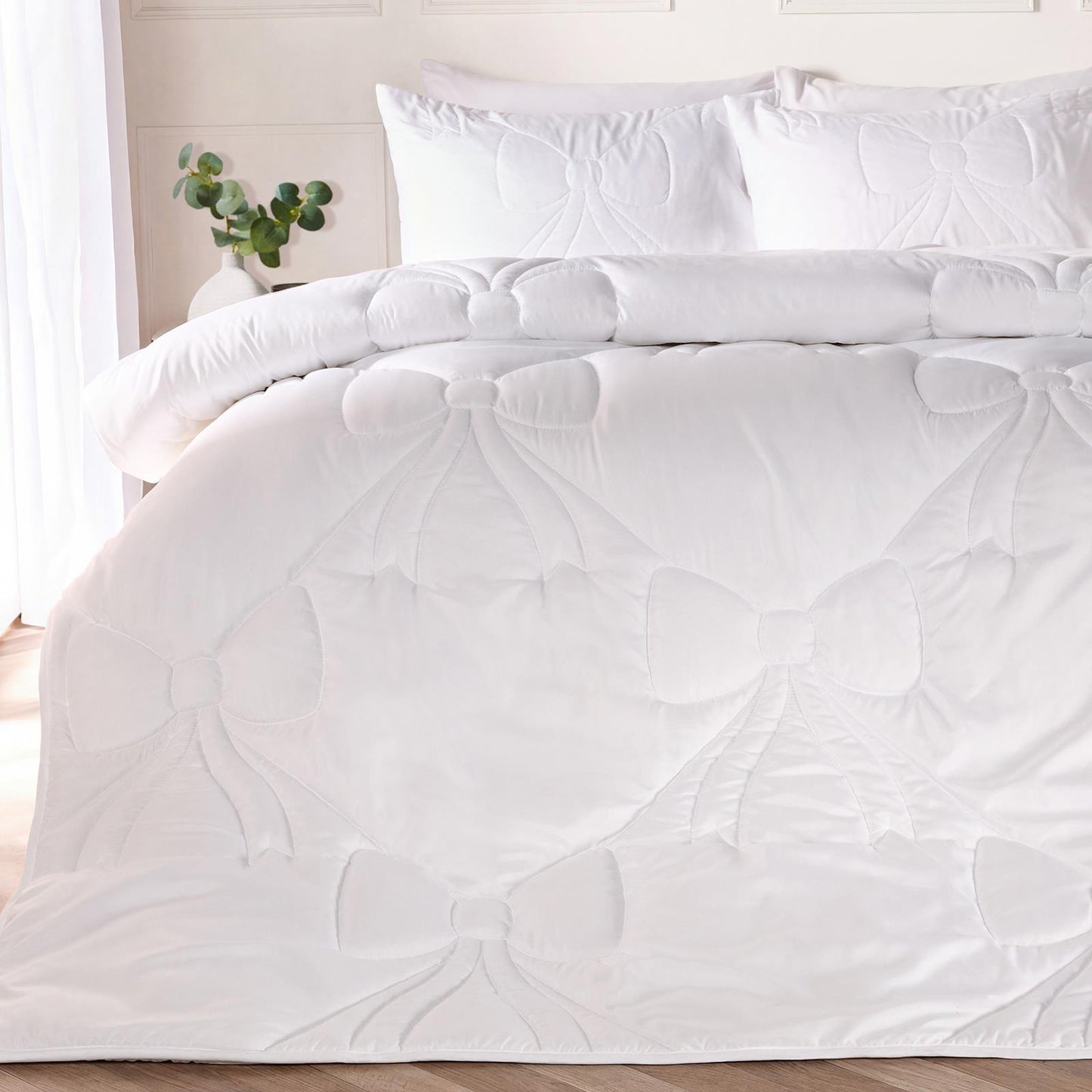 OHS Bow Lattice Coverless 7.5 TOG Duvet Bedding Set with Pillowcase