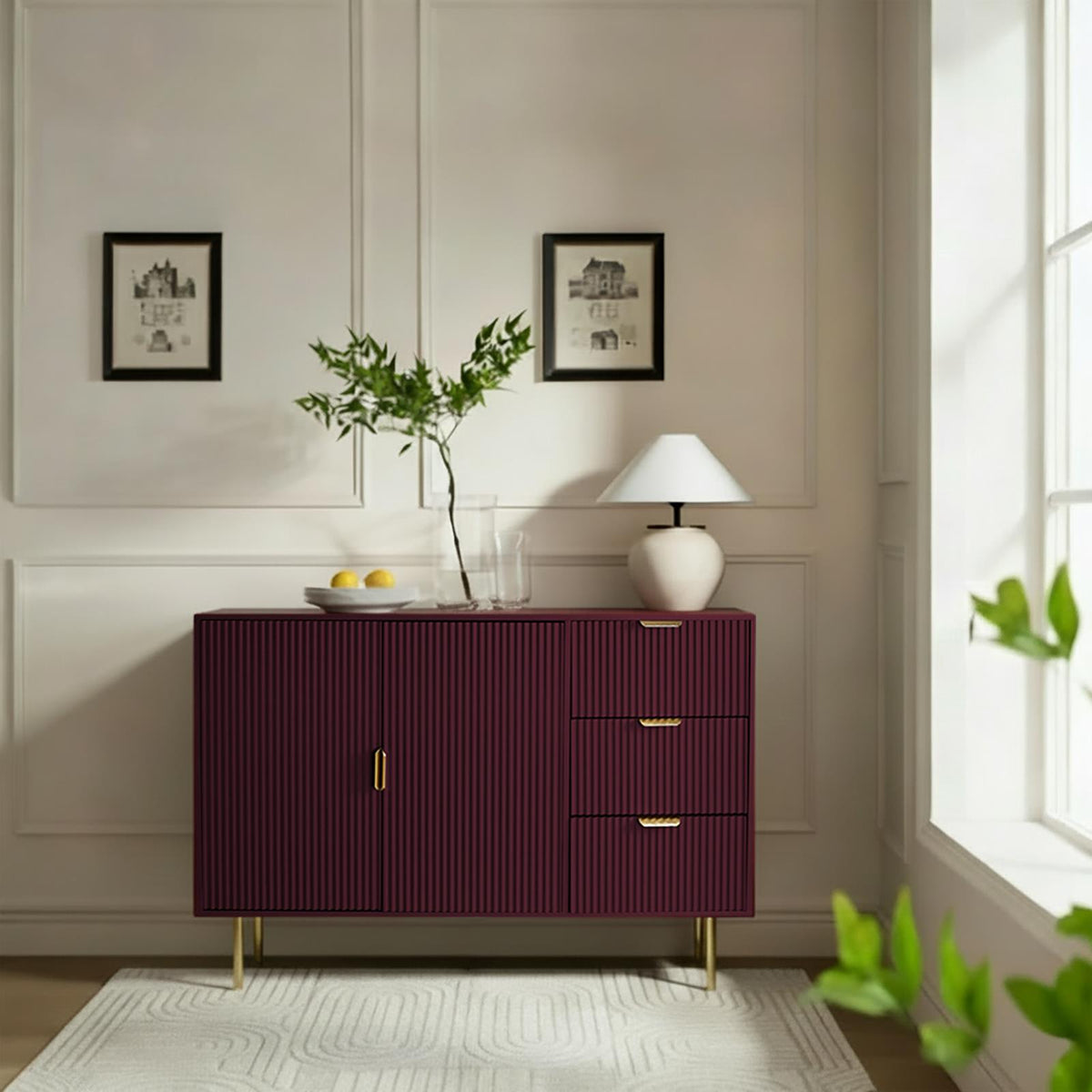 OHS Ribbed Drawer Unit Bedside Table 3/4/5/6 Draw Cabinet Nightstand Sideboard
