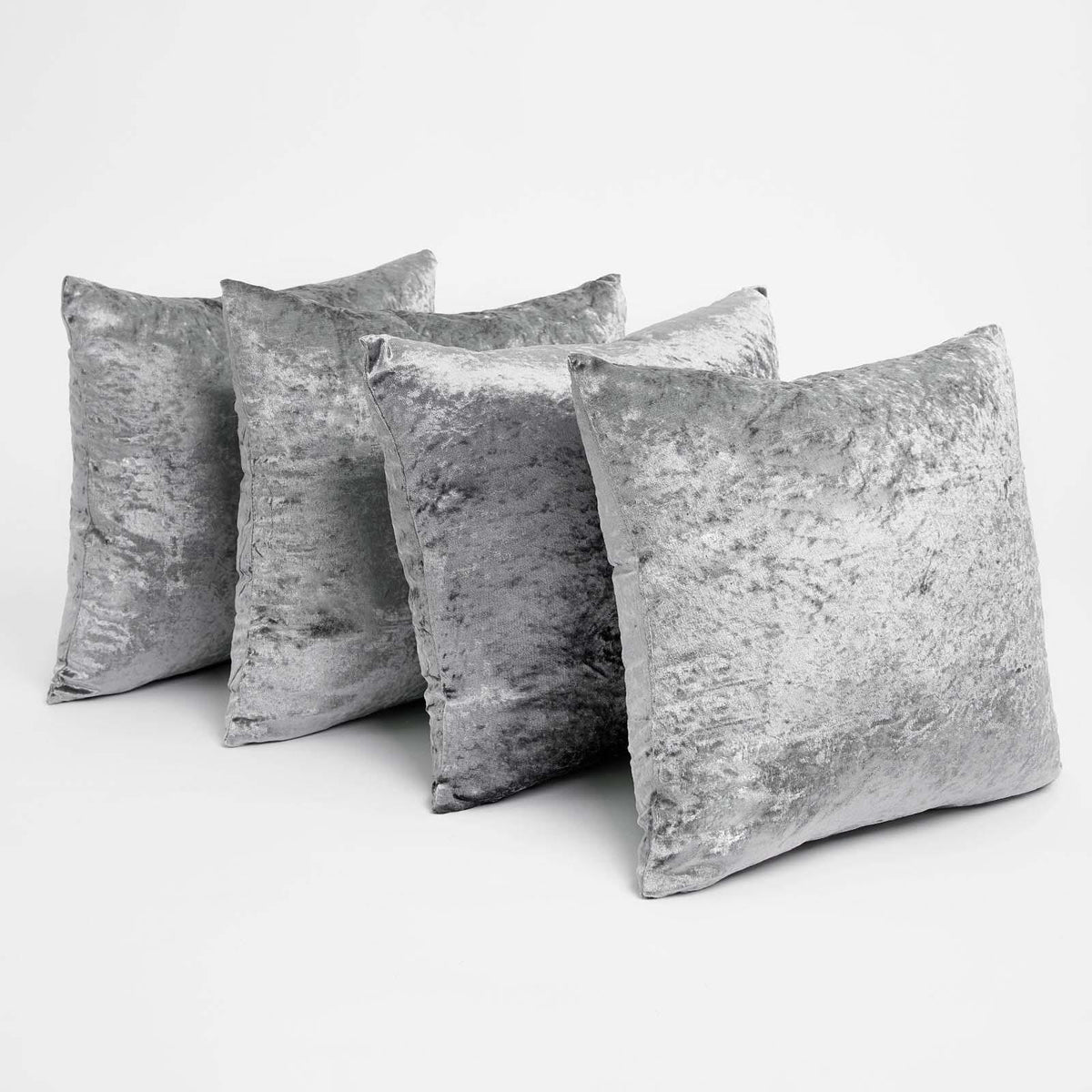 Sienna Crushed Velvet Set of 4 x Cushion Covers Case Plain Sofa Luxury 18" x 18"