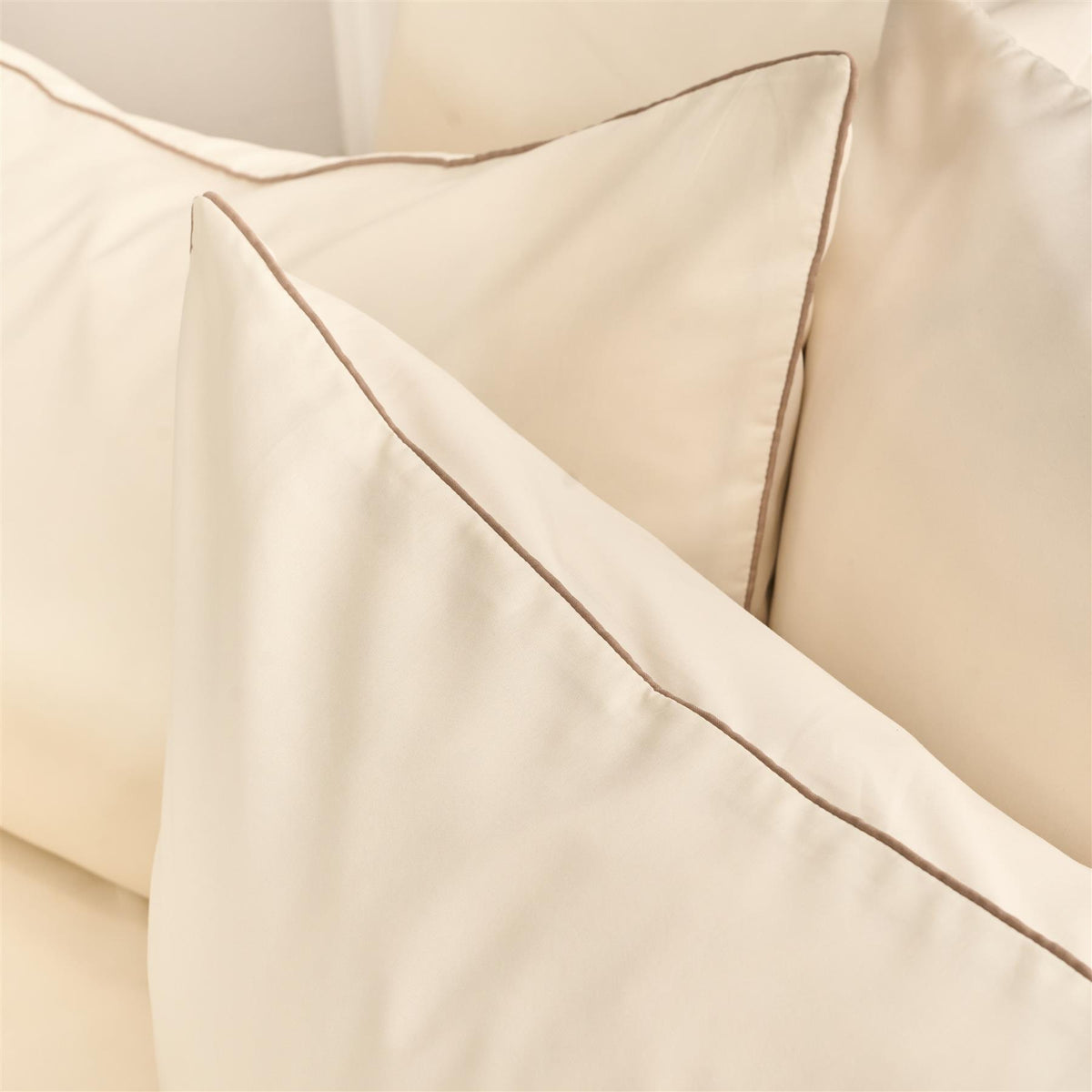 OHS Piped Edge Duvet Cover Set Soft Quilt Pillowcase Bedding Double King Size