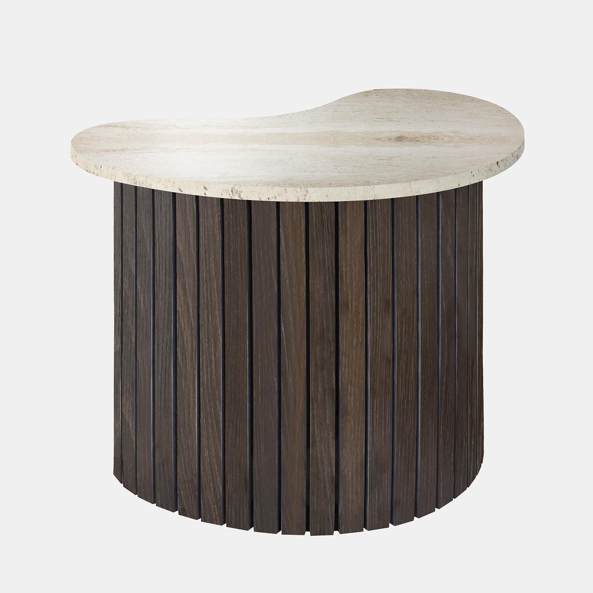 OHS Madison Side Table Ribbed Wood Effect Corner Bedside Coffee Table