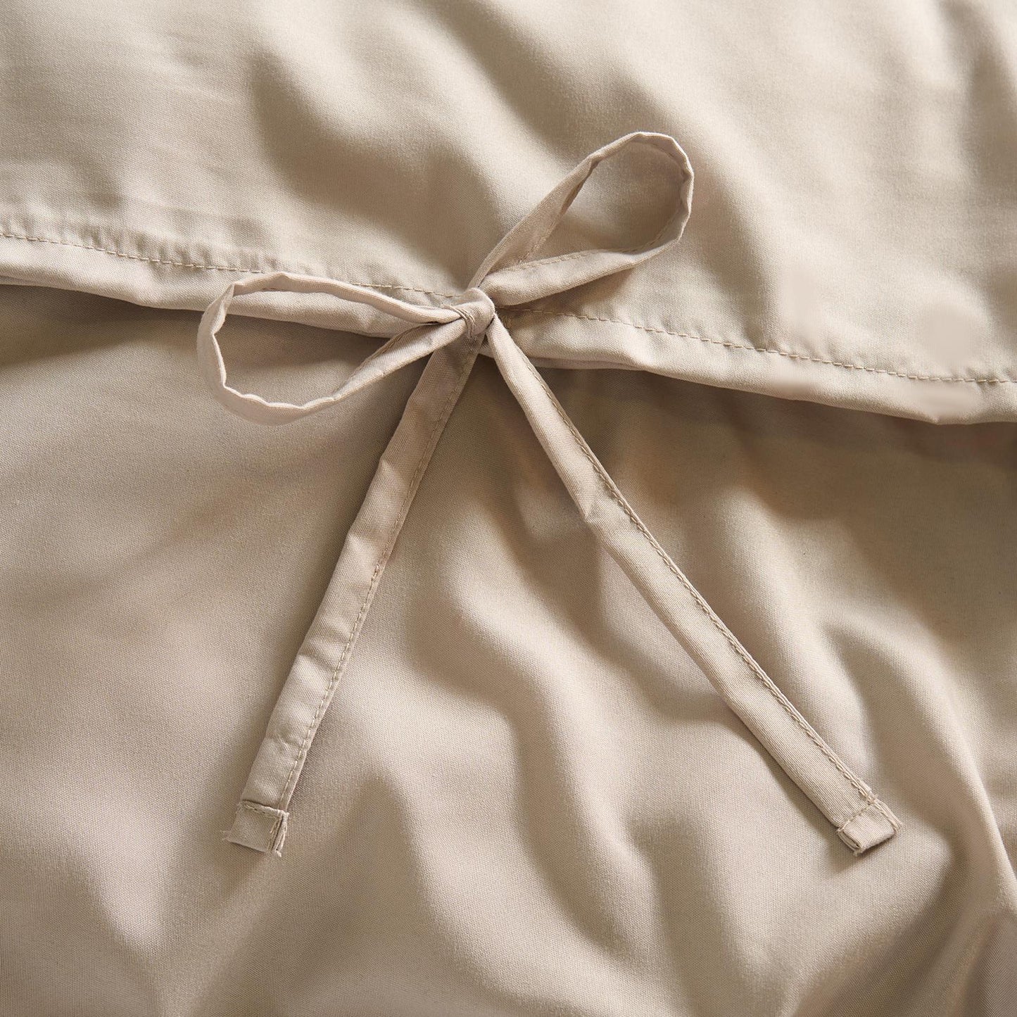 OHS Bow Tie Duvet Cover Plain Dye Soft Cosy Bedding Set with Pillowcase
