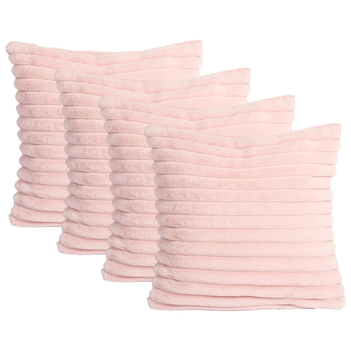 OHS Thick Rib Cushion Covers Faux Fur Soft Fleece Square Pillowcases Home Decor