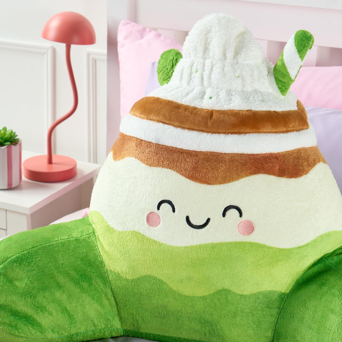OHS Character Cuddle Cushion Soft Fleece Reading Pillow with Arms Bed Chair