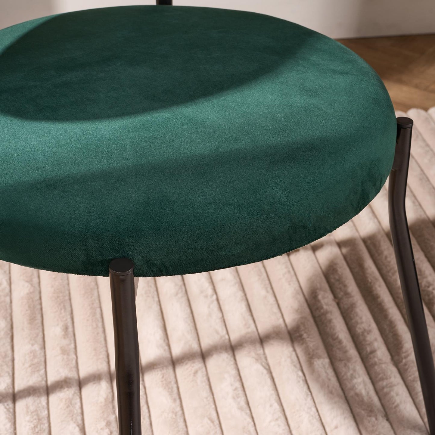 OHS Matte Velvet Dining Chair with Metal Legs Modern Upholstered Kitchen Chair
