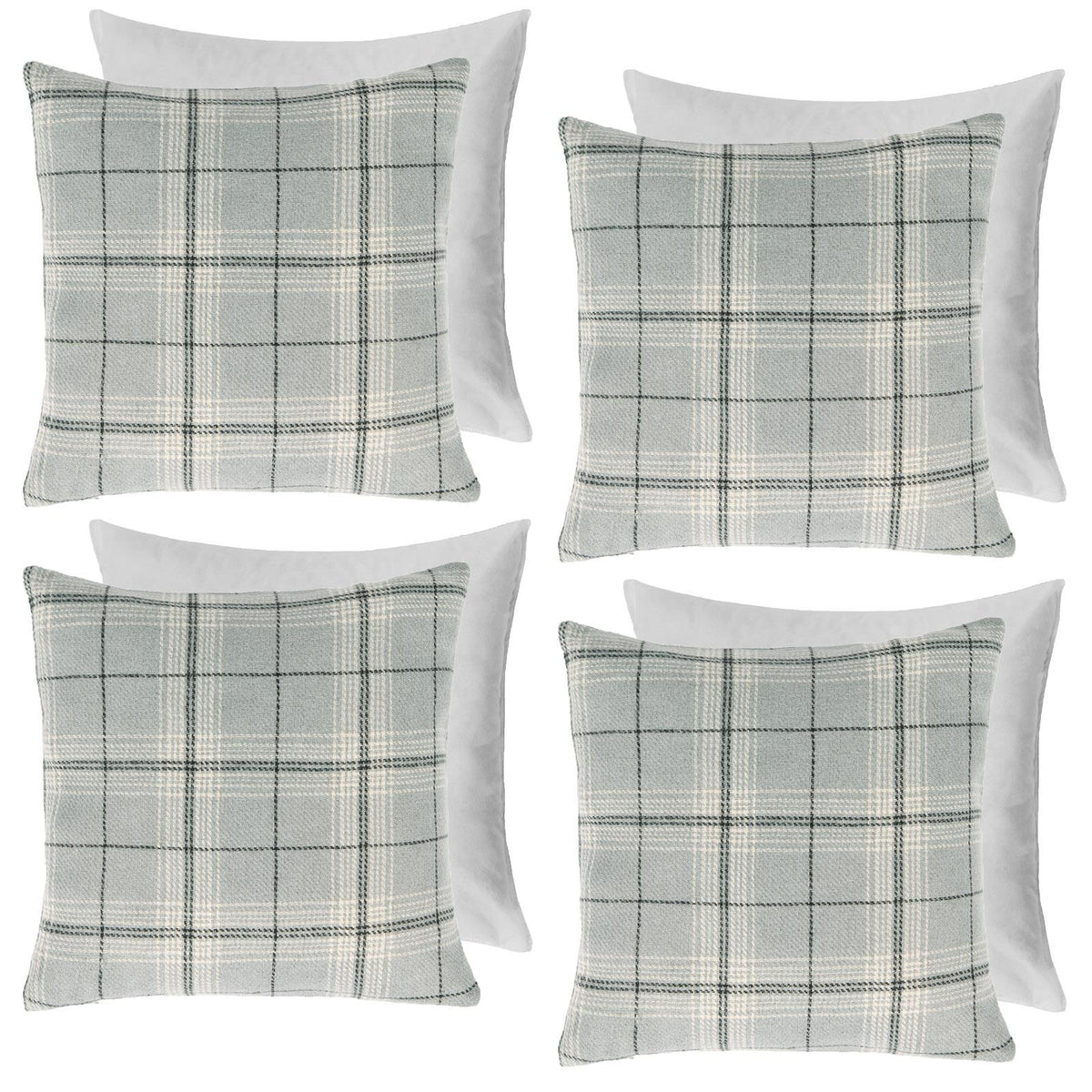OHS Woven Check Cushion Covers 2 Pack Cases Luxury Home Decor