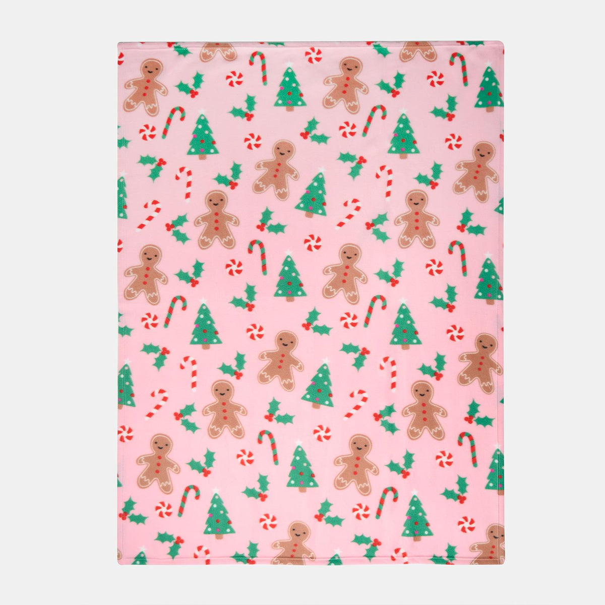 OHS Xmas Throw Blanket Gingerbread Man Soft Warm Travel Foldable Blanket