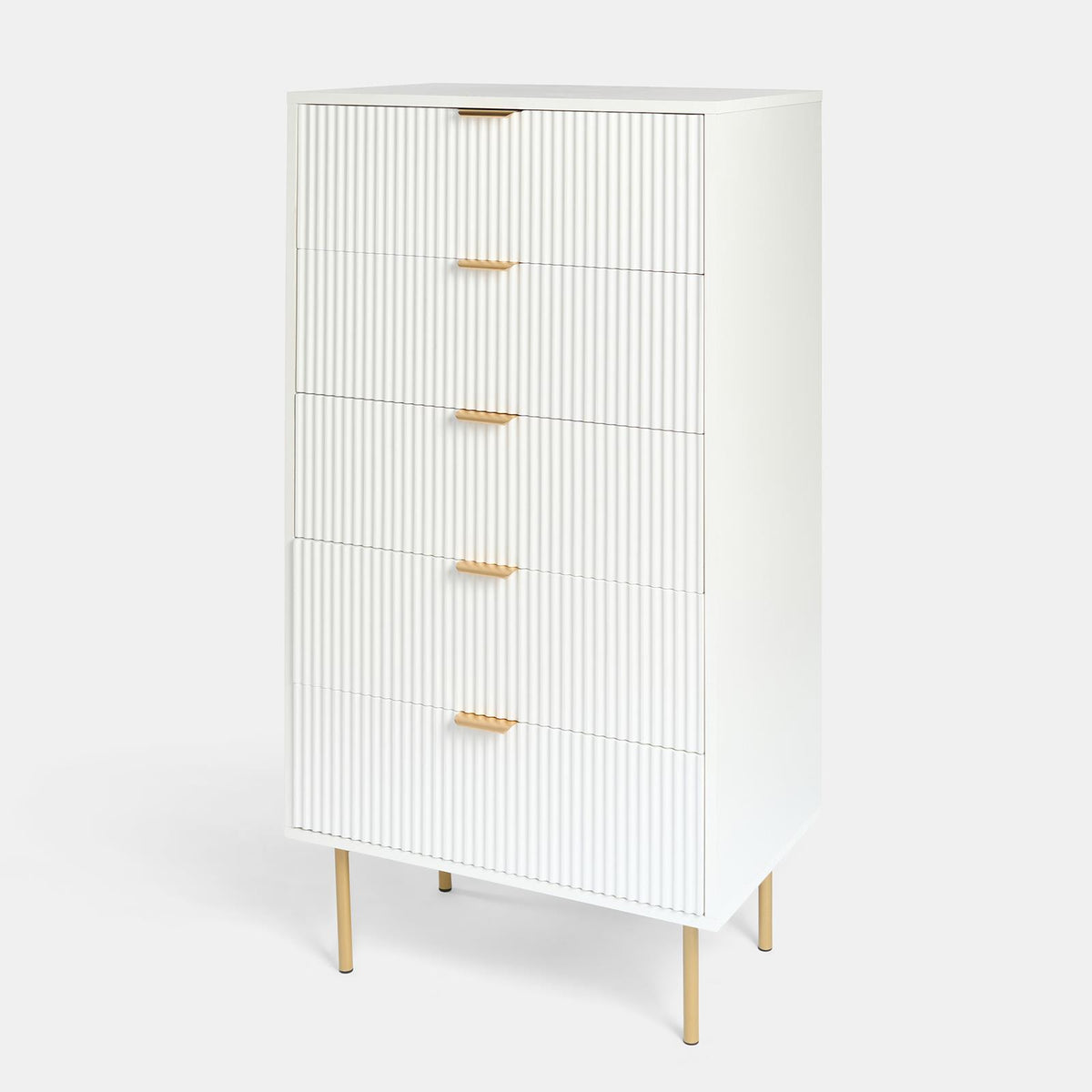 OHS Ribbed Drawer Unit Bedside Table 3/4/5/6 Draw Cabinet Nightstand Sideboard