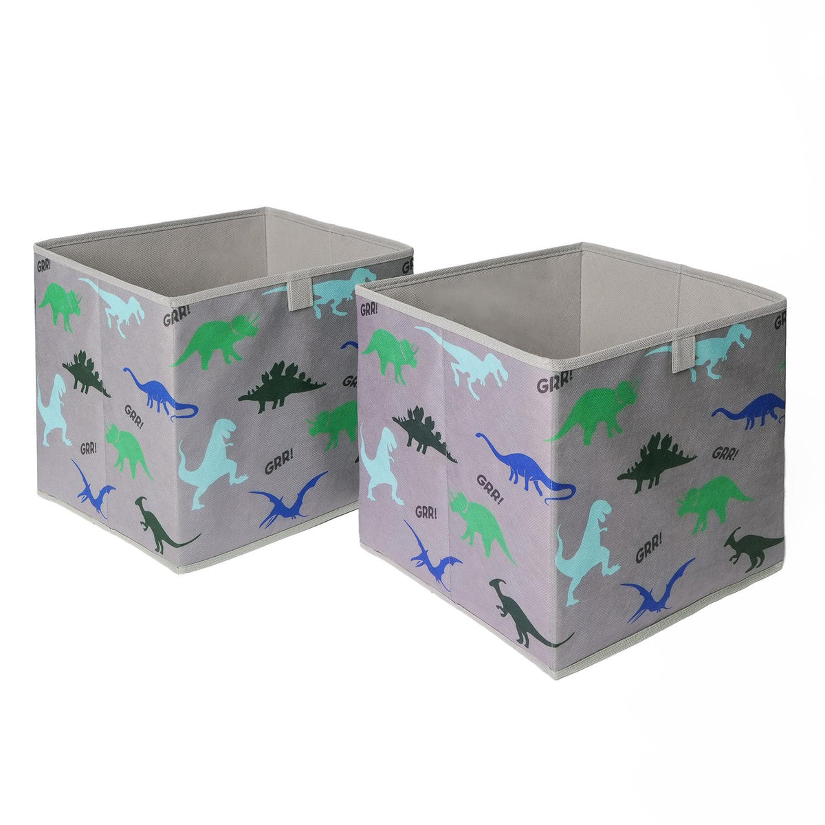 OHS Multi Pack Dinosaur Print Storage Boxes Folding Set Square Easy Space Cube