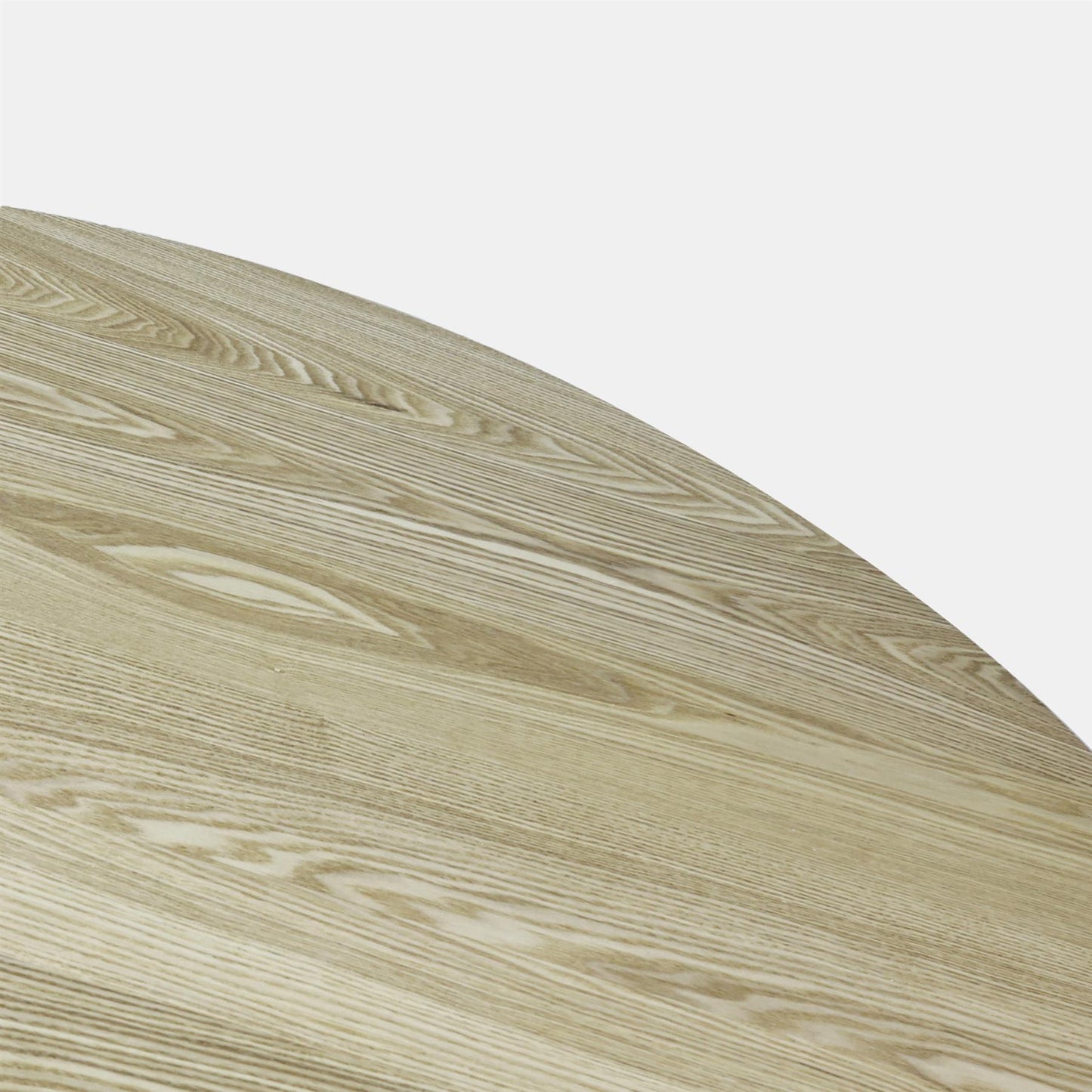 OHS Madison Dining Table Ribbed Wood Effect Round Kitchen Table for 4 People