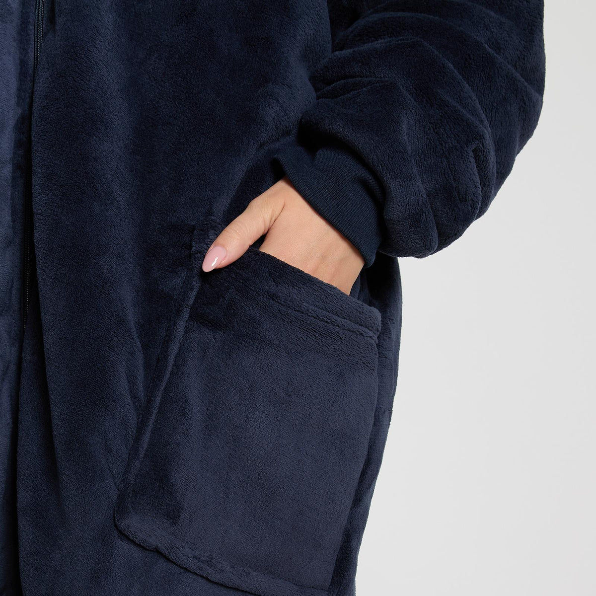 OHS Zip Up Hoodie Blanket Oversized Sherpa Fleece Thermal Sweatshirt Jumper